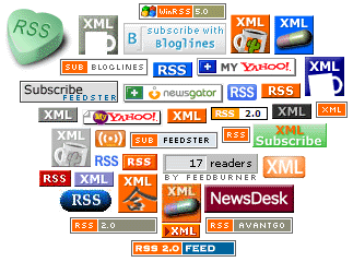 Just  some of the possible RSS subscription icons