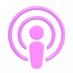 The Apple Podcasts icon, an i enclosed by two partial circles